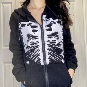 black and white lung design jacket